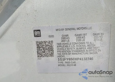 2023 Chevrolet Bolt Euv Fwd Lt z USA, uszkodzony, nr VIN 1G1FY6S0XP4132746